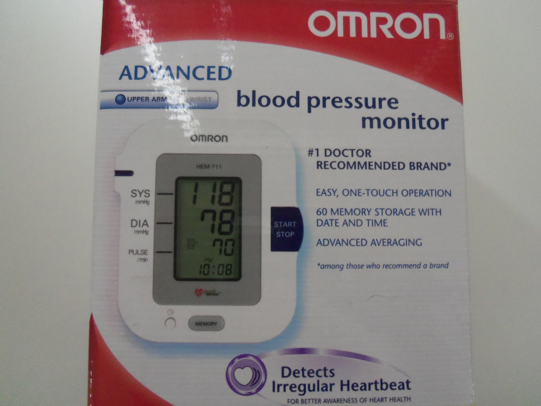 Omron HEM-711AC Blood Pressure Monitor Packaging