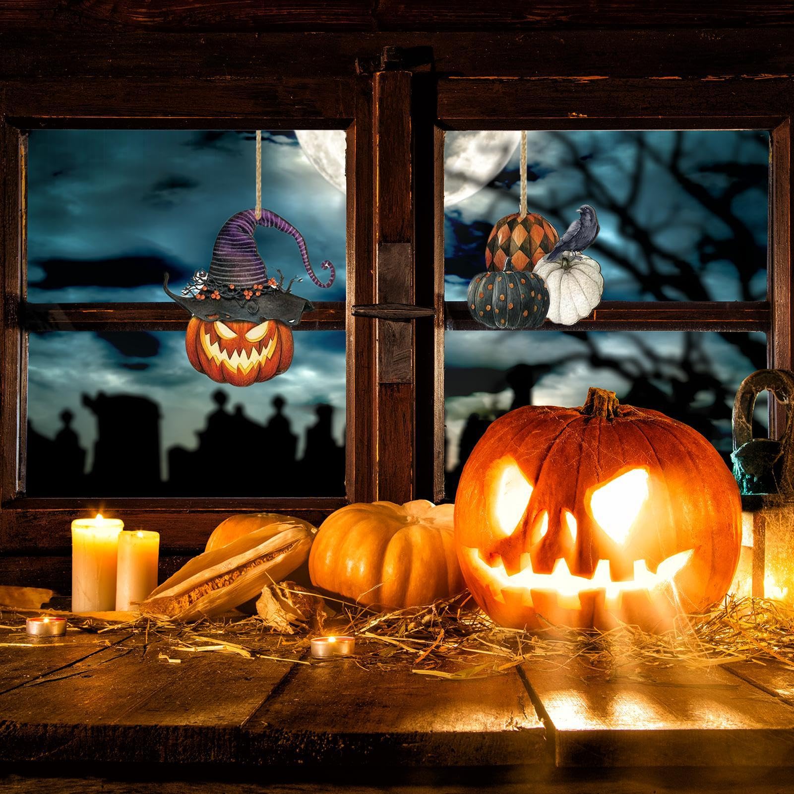 Amazon.co.jp: 小さなハロウィーンオーナメント、ハロウィーン木製
