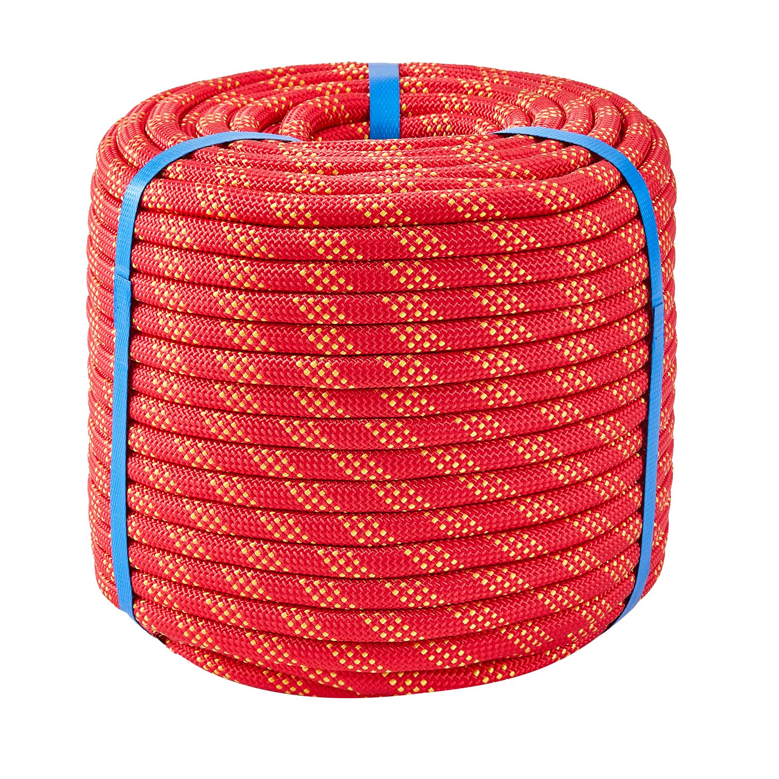 1/2 Inch 50ft Double Braided Polyester Arborist Rope, Heavy Duty Nylon Rope for Anchor, Tree Work, Cargo, Pulling, Sailing(Red)