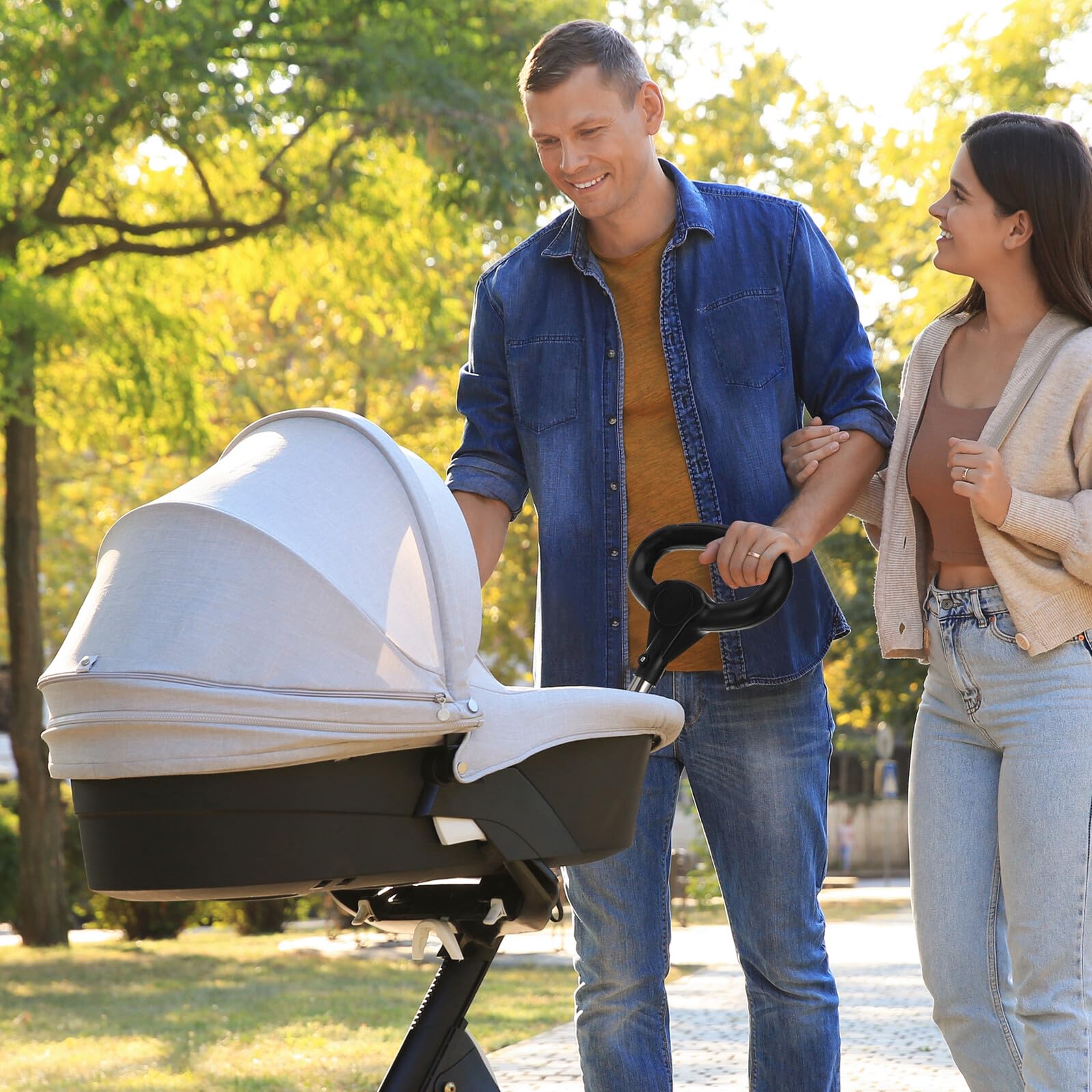 Hemobllo Manija Plástico Cochecito para de Ñiño de Empuje Ergonómica Diseño Cómodo y Material de Acero Inoxidable Compatible Carritos de Paseo para Padres