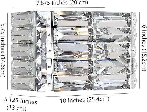 Miniatura 4 de JONATHAN Y JYL7538A Evelyn Crystal Rectángulo de 10 pulgadas 1 luz de hierrocristal Glam moderna LED de vanidad clásica 2700K LED 2W bombilla