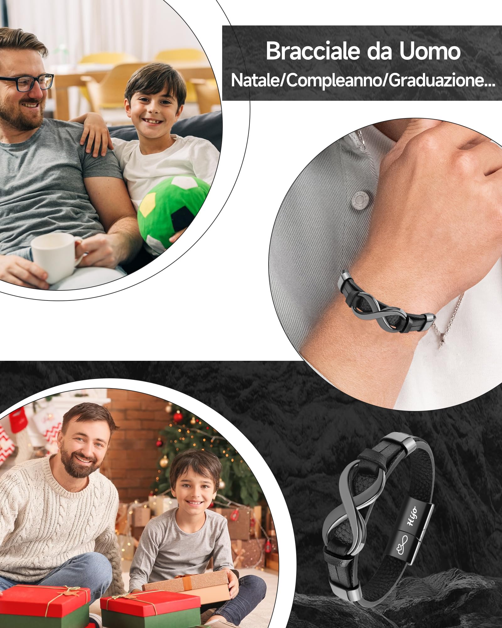 MANVEN Pulsera Hijo Regalo para Hijo Regalos Para Adolescentes Regalo Cumpleaños 18 Graduación Navidad Pulsera Cuero Hombre Grabado Inspiración