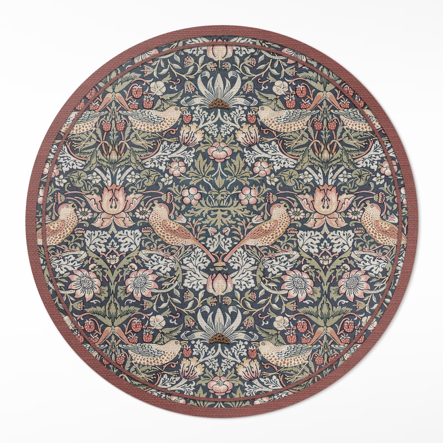 Tapis de sol cuisine rond William Morris maison deco salon chambre