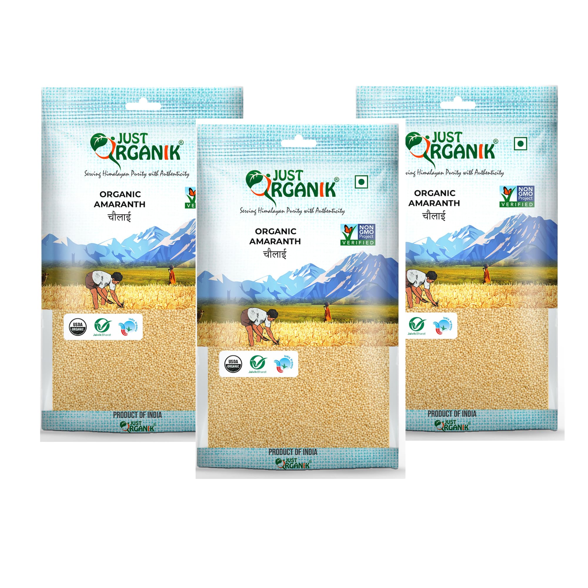 Just Organik - Organic Amaranth 1.5 Kg (3x500g), Chaulai | 100% Organic Product | Amaranth 1.5 kg | Fasting food | Rajgira | Chaulai laddu | Gluten Free | Fasting | Upwas atta | Helps manage weight | Pack of 3 | Ramdana (B0BBVL3G7S) Amazon Price History, Amazon Price Tracker