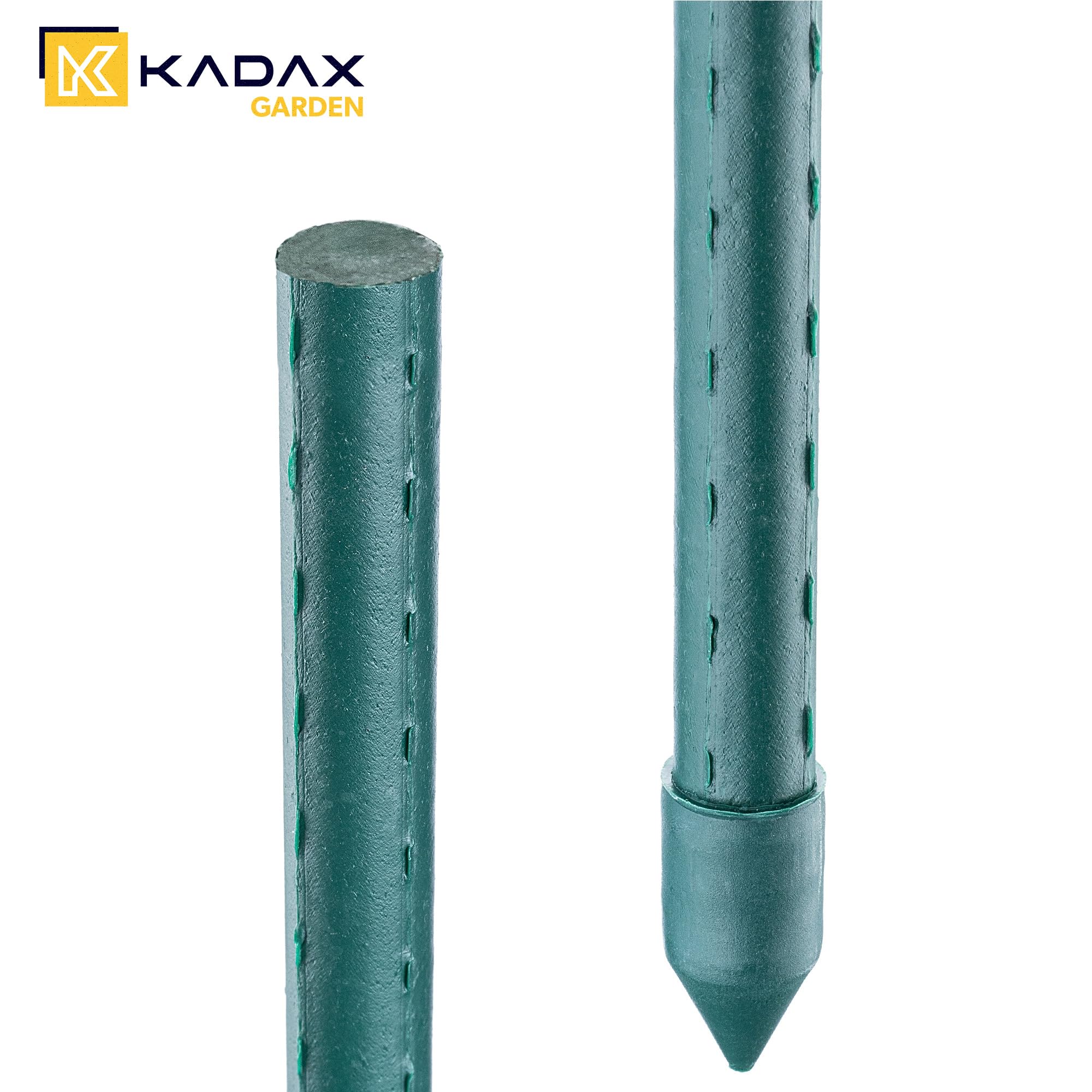 KADAX Pflanzstäbe 180 cm x 16 mm, 15er Set – Beschichteter Stahl Rankstab, Pflanzenstütze & Tomatenstäbe für Garten, Wetterfest & Stabil
