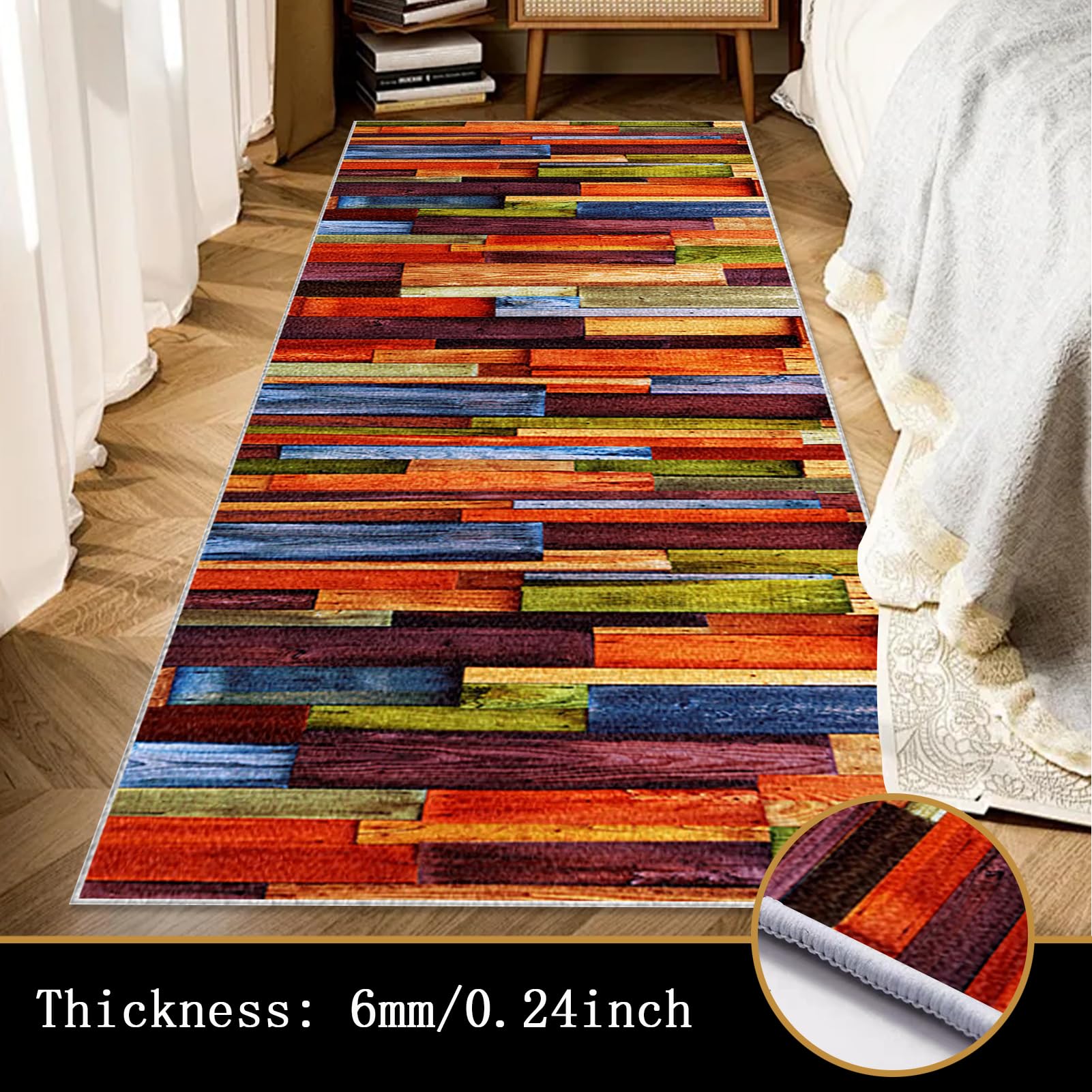 Alfombras de Pasillo Larga Alfombra Corredor Antideslizante Lavable Alfombra Cocina Alfombras de área Felpudo Alfombra Comedor Pasillo Entrada Lavanderia Salón Dormitorio Alfombrillas 70 x 500 cm