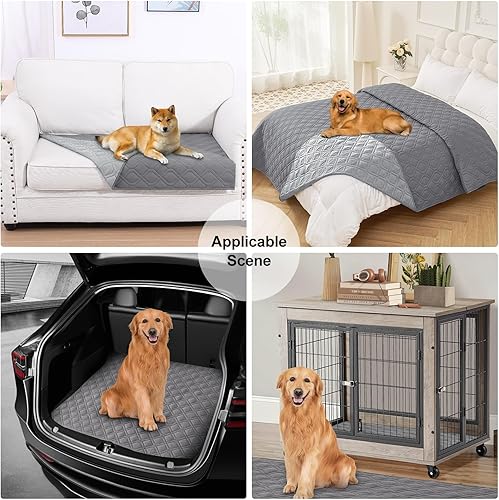 Miniatura 7 de Smiry Funda impermeable para cama de mascota, suave y lavable, para cama, sofá, reversible, perros pequeños, medianos, grandes, gatos, diseño