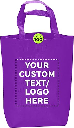 DISCOUNT PROMOS Bolsa de mano grande reutilizable y resistente, bolsa de compras para la playa, - Personalizado - Morado