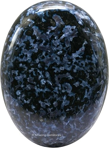 Miniatura 1 de Piedra de palma de jaspe gabbro índigo, piedra de preocupación de masaje caliente para equilibrio natural de chakras del cuerpo, curación de reiki y