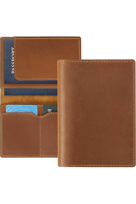 Jack&Chris Leather Passport Holder, Handmade Passport cover, Travel...