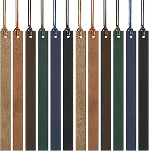 Kosiz 12 Pcs Leather Bookmarks Colorful Leather Bookmarks for Women Teachers Book Lovers Reading Supplies(Vintage)