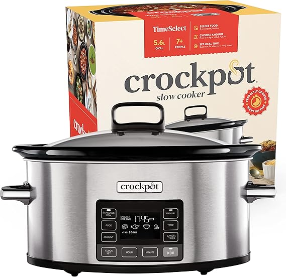 Crockpot TimeSelect Digital Slow Cooker Programmable Digital Display