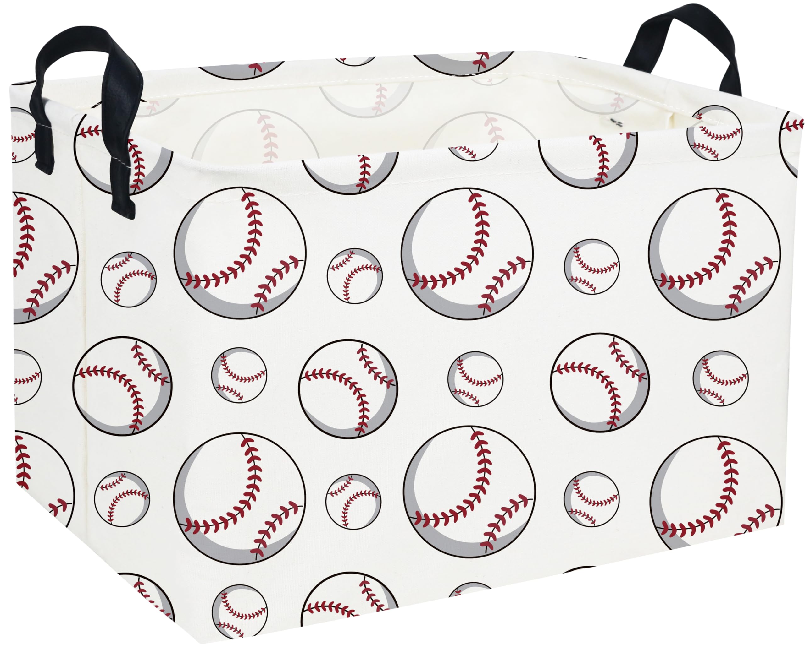 Rectangular Baseball Baskets Easter Gift Basket Empty Kids Storage Bins Baby Boy Basket Kids Toy Storage Bin Organizer Box Room Decor for Home(Neat Baseball)