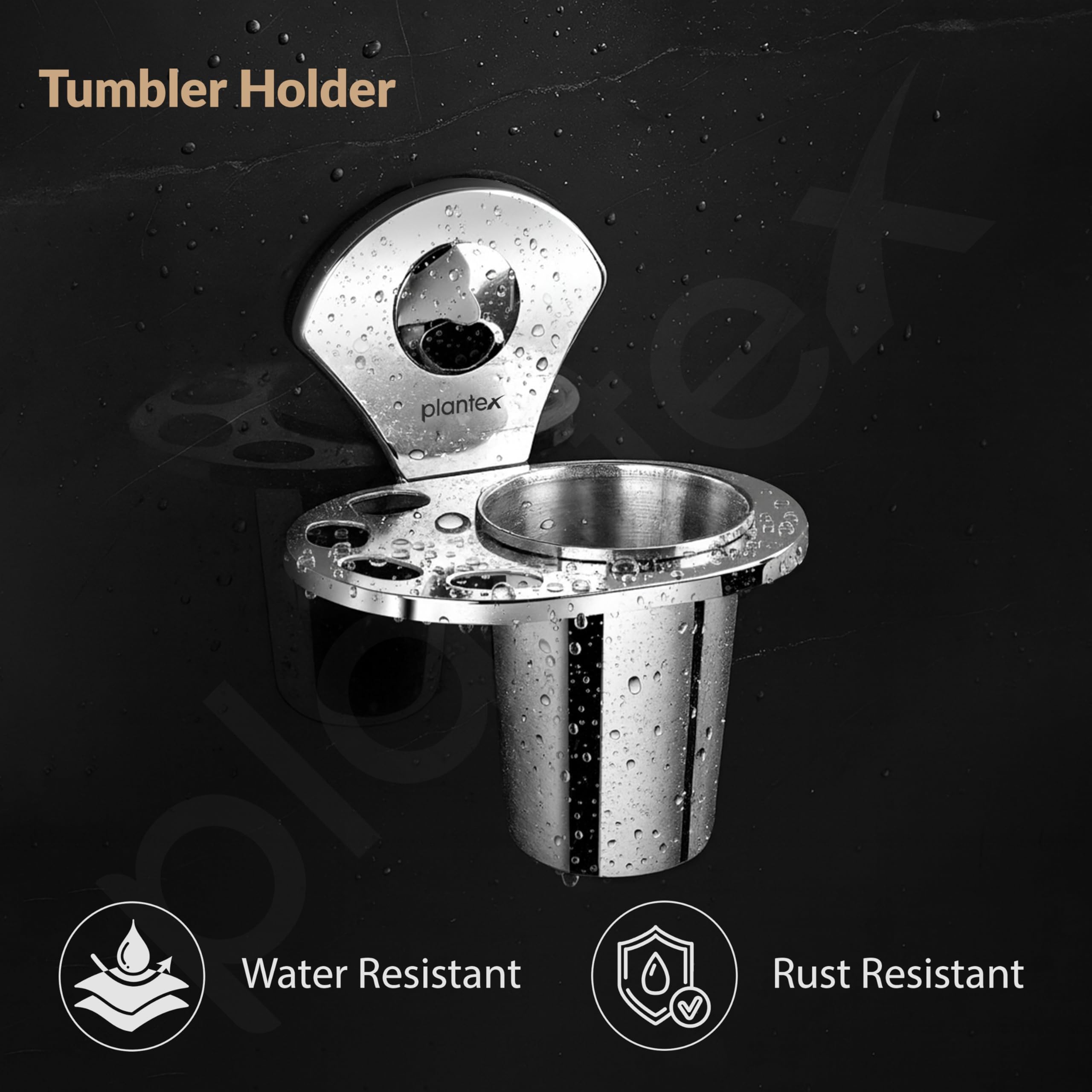 Plantex Royal Stainless Steel Toothbrush Holder -6