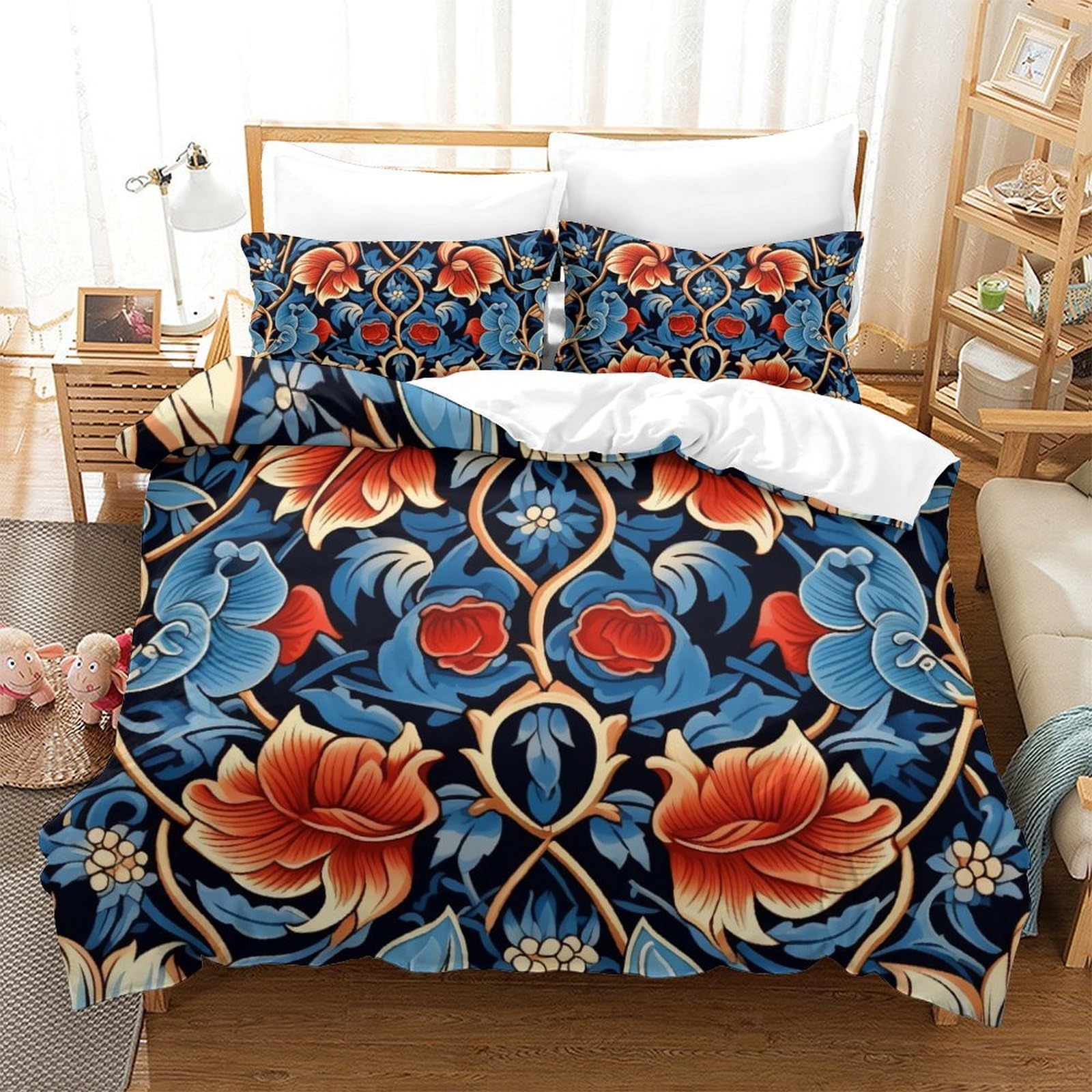 Ensemble de literie microfibre contre la chaleur nocturne housse tulipes 3D