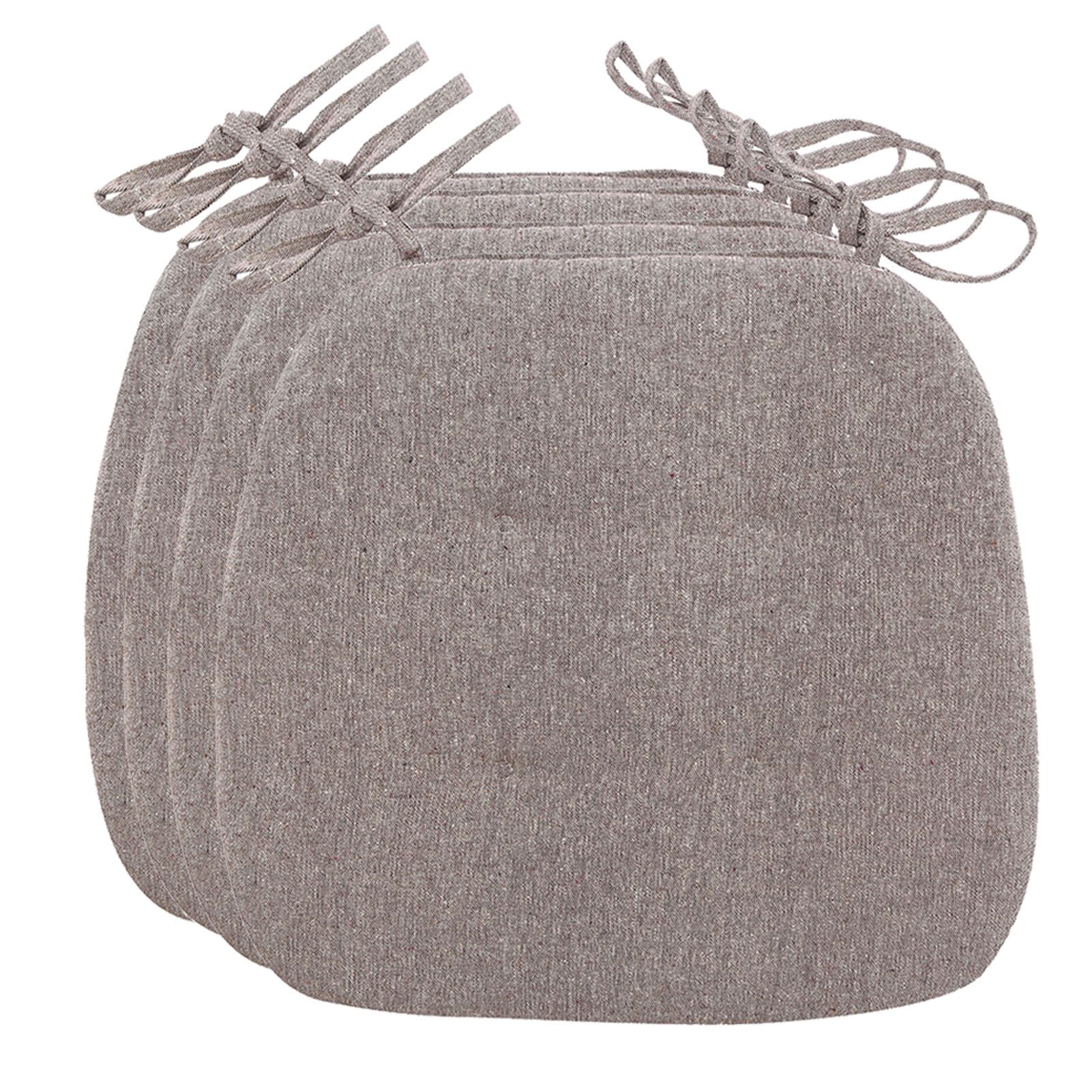 Cuscini Sedie Cucina Con Lacci - 4 Pezzi Antiscivolo, Lavabili, 43x41 Cm, Nero