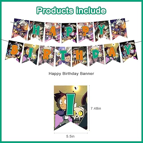 Miniatura 2 de Decoración de fiesta de cumpleaños de la casa del búho, juego de suministros de fiesta temática de dibujos animados con pancarta de feliz