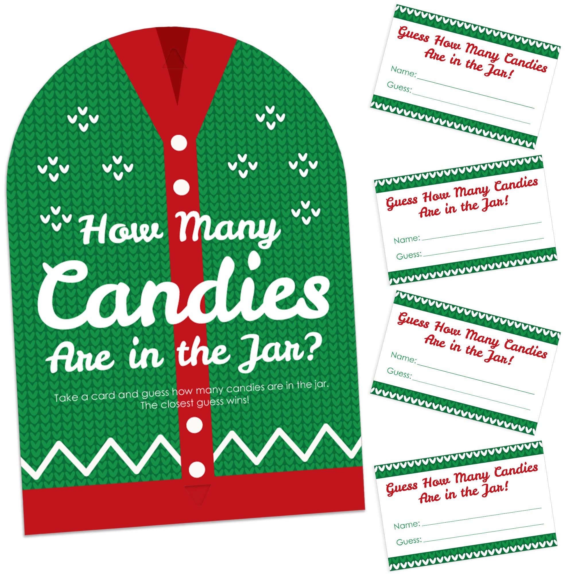 Amazon.com: Big Dot of Happiness Ugly Sweater - How Many Candies Holiday and Christmas Party Game - 1 Stand and 40 Cards - Candy Guessing Game : Home & Kitchen amazon-com-big-dot-of-happiness-ugly-sweater-how-many-candies-holiday-and-christmas-party-game-1-stand-and-40-cards-candy-guessing-game-home-kitchen