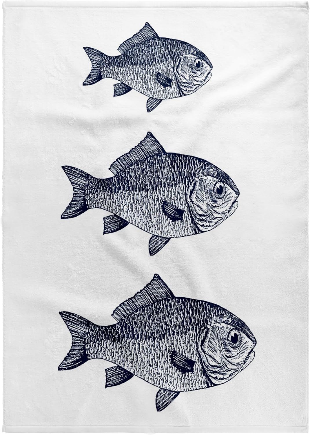 3dRose Three Blue Fish Beach Theme Art 22x30 Bath Hand Pool Towel