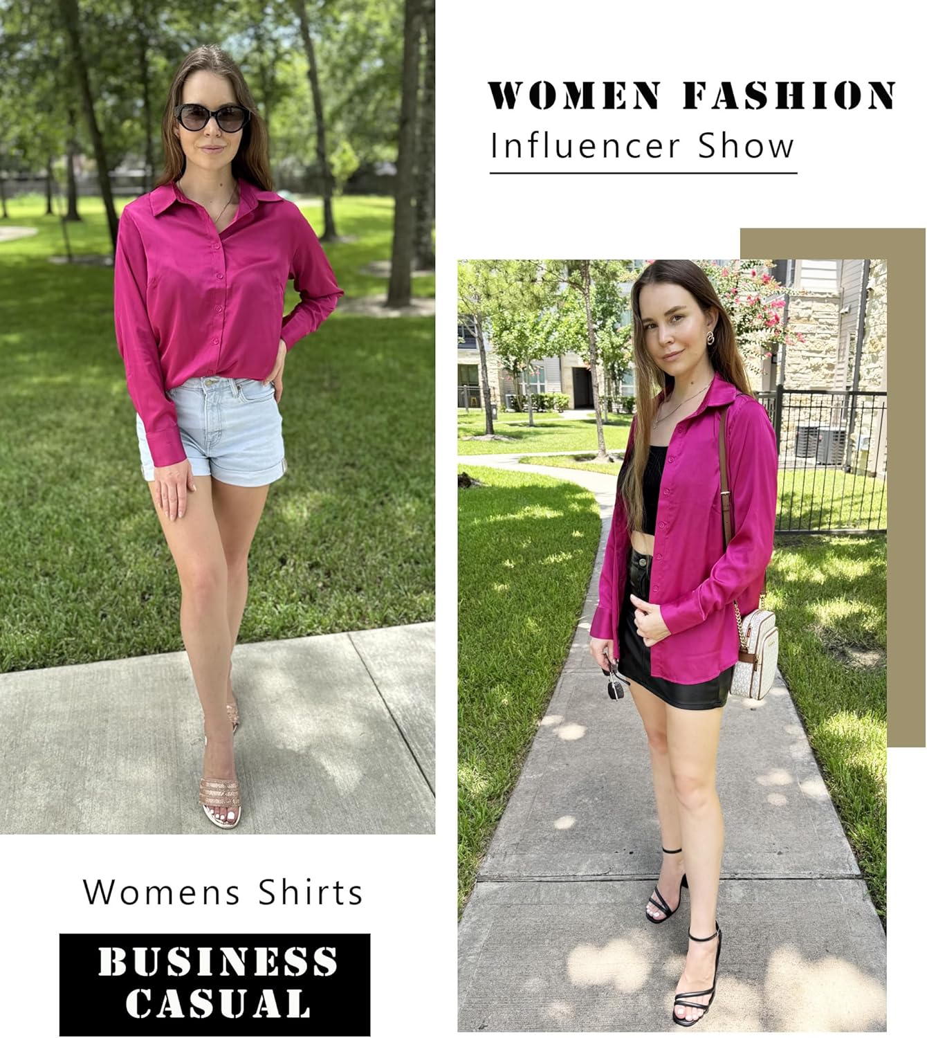 Zeagoo Satin Blouses for Women Silk Button Down Shirts Long Sleeve Business Casual Tops - Image 6