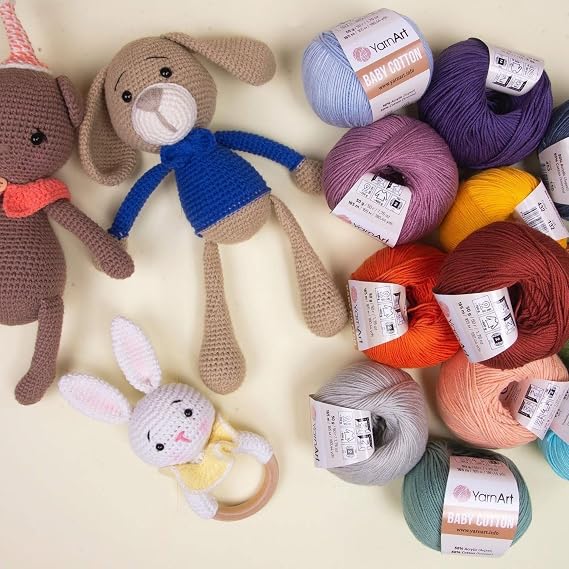 YarnArt Baby Cotton Knitting Yarn - 1.76 oz, 180 yds (1 Pack)