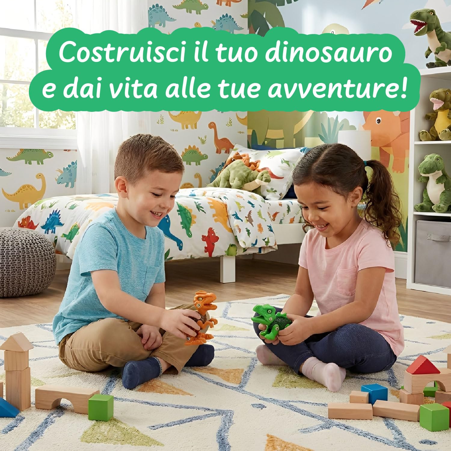 Science4you Giocattoli Dinosauri 4 in 1 – Dinosaur Build, Gioco di Costruzione Dinosauri per Bambini con 4 Dinosauri, 67 Pezzi, Giocattolo da Montare e Smontare, 3 4 5+ Anni