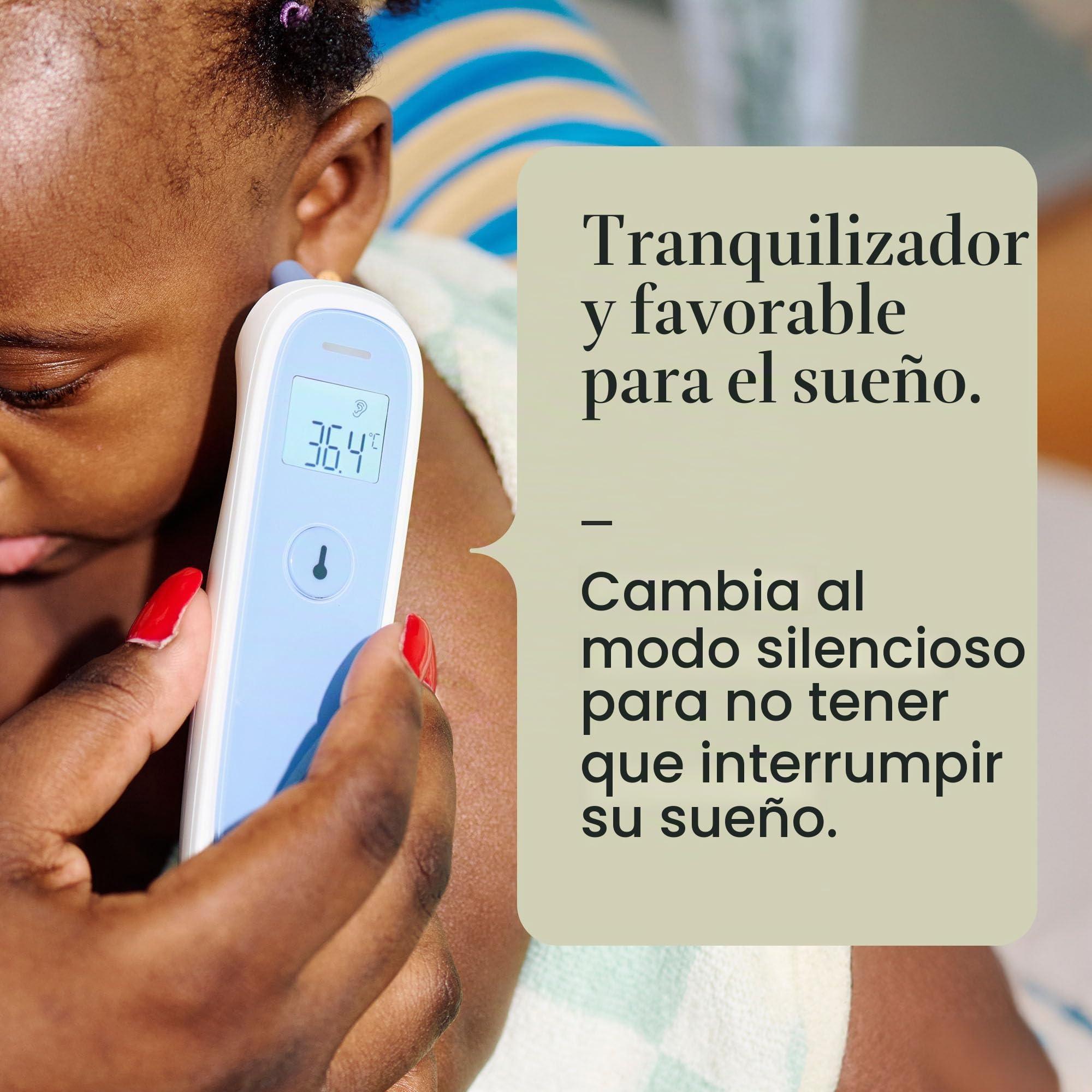 Tommee Tippee Termómetro digital InEar, elementos esenciales para bebés recién nacidos, lecturas instantáneas de 1 segundo en ˚C o ˚F, 3 m+