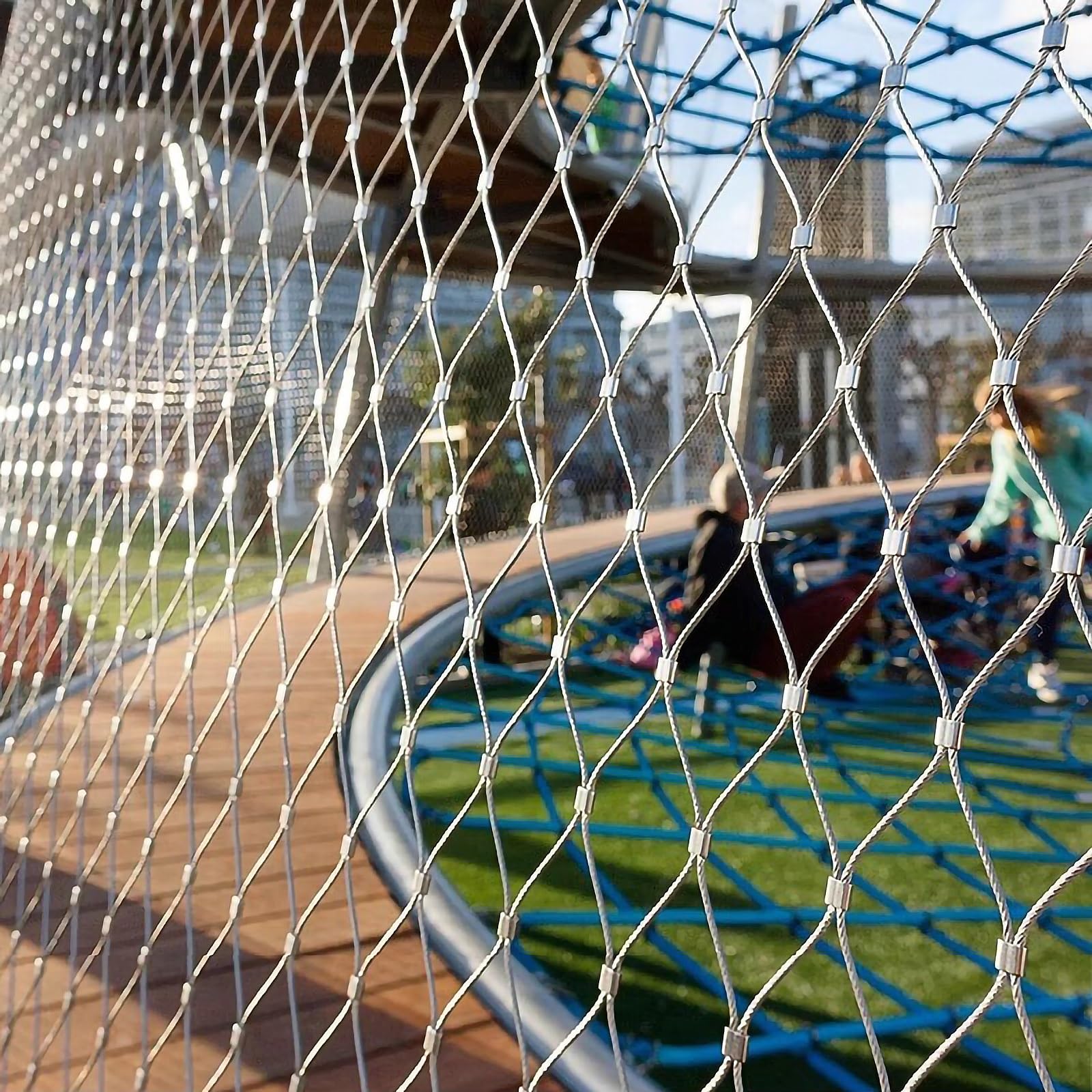 Edelstahl Drahtseil Mesh - Flexibles Sicherheitsnetz für Balkon & Treppengeländer - Tierber & Garten Schutznetz
