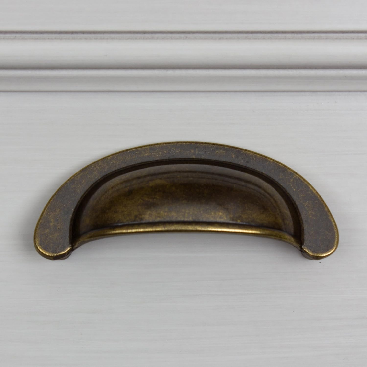 GlideRite Hardware 87600-AB-50 2.5" CC Cabinet Cup Bin Pulls, 50 Pack, Small, Antique Brass