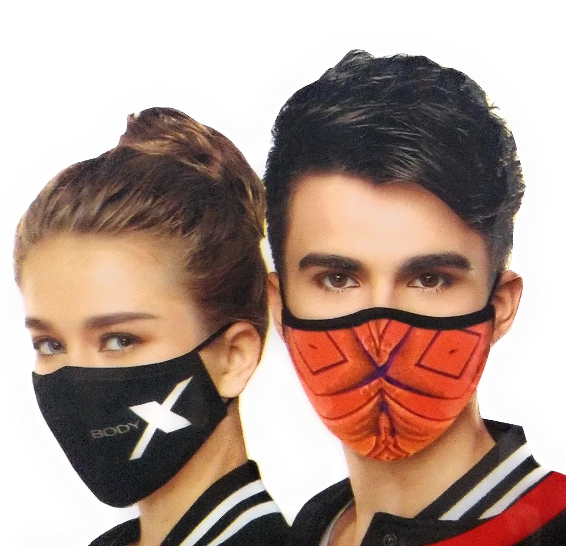 Body X Bodycare Men's and Women's Solid Cotton Face Mask, Colors/Prints May Vary - Pack of 2
