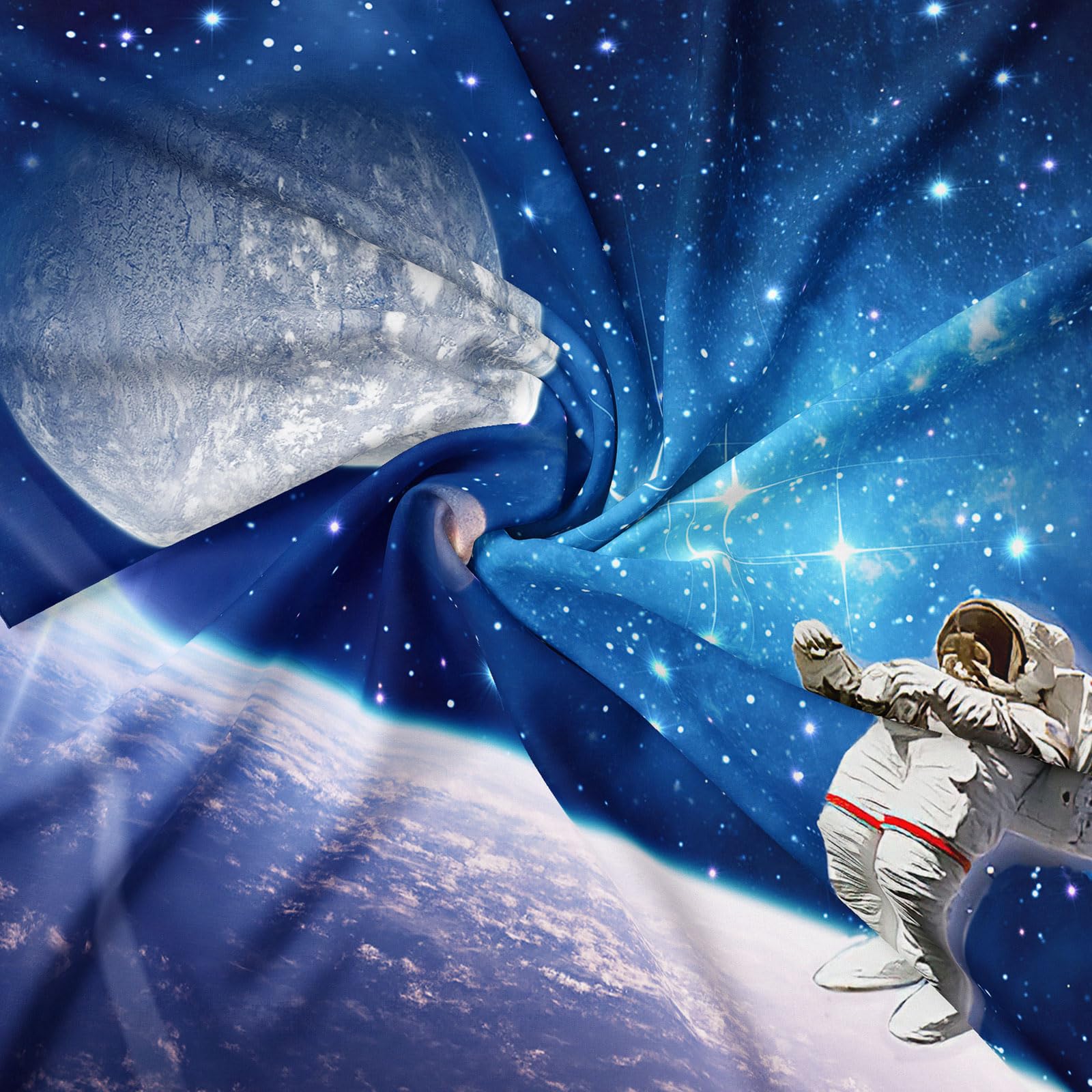 Set di biancheria da letto a tema spazio per bambini, 3D cielo stellato universo, biancheria da letto per bambini, pianeta, cielo notturno, copripiumino universo (D, 220x240cm)
