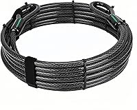 Vista 10 de Cable de seguridad resistente a los cortes de 15 pies x 1/2 pulgadas Acero trenzado flexible recubierto de vinilo con extremos en bucle Cable