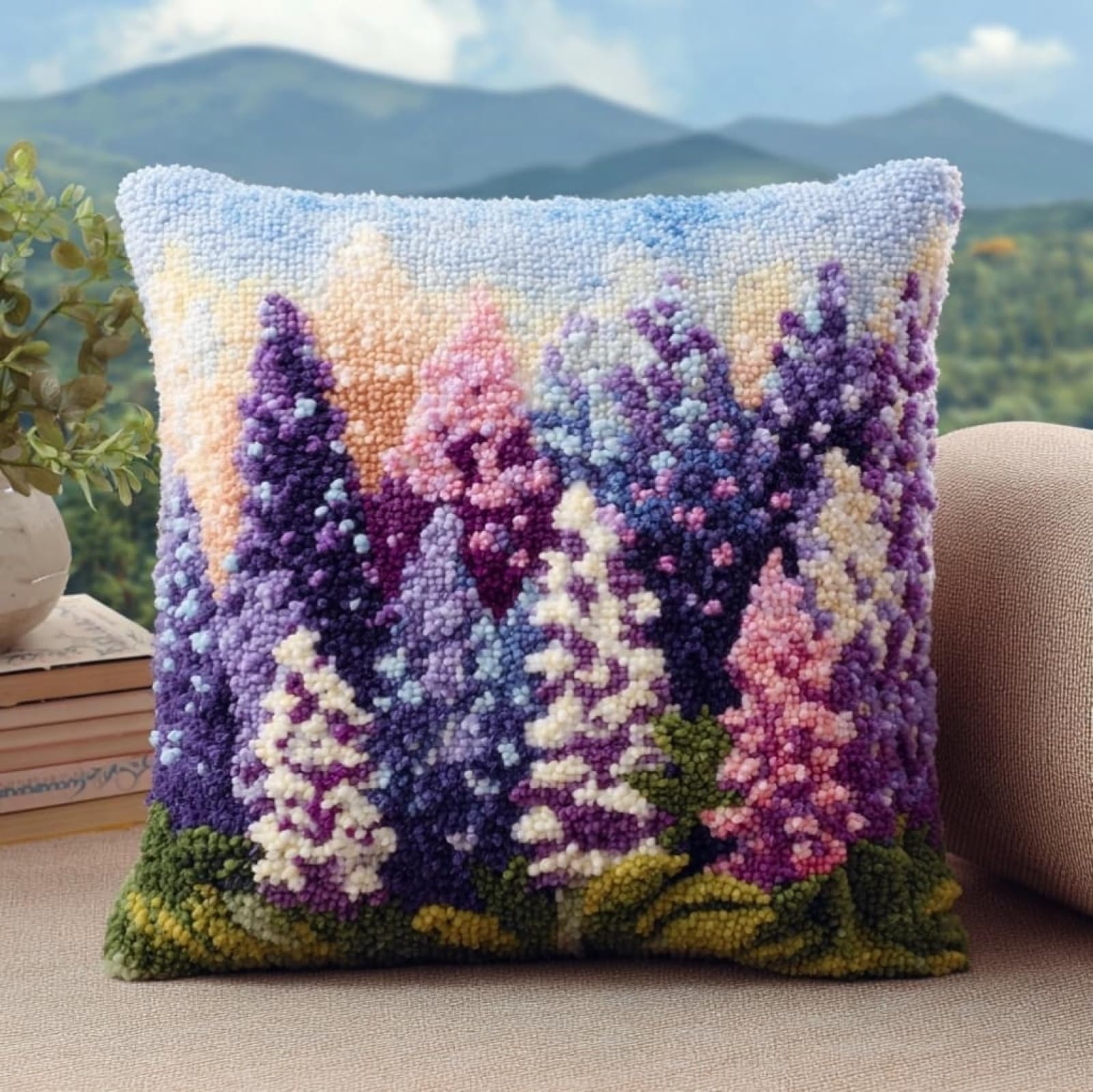 Wallustrioaw Wisteria Latch Hook Pillow Kit For Adults,