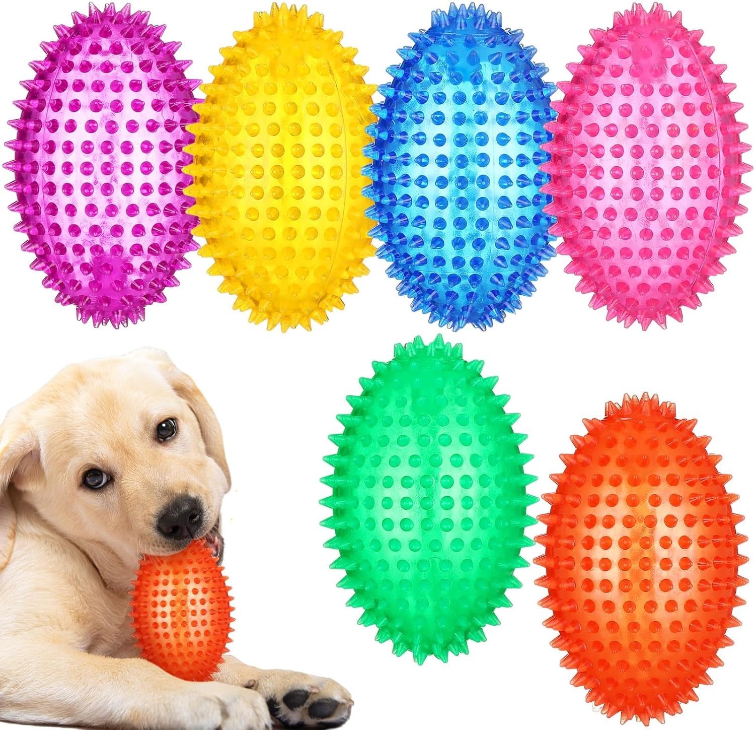 Cozy Puppies Football Dog Toy for Medium Large Dogs Toys Spikey Heavy Duty Rubber Chew Toys for Aggressive Chewers Spiky Ball Fetch Toys for Training Clean Teeth Outdoor (Color May Vary) (1 Piece) (B0D9BW5F7F) Amazon Price History, Amazon Price Tracker