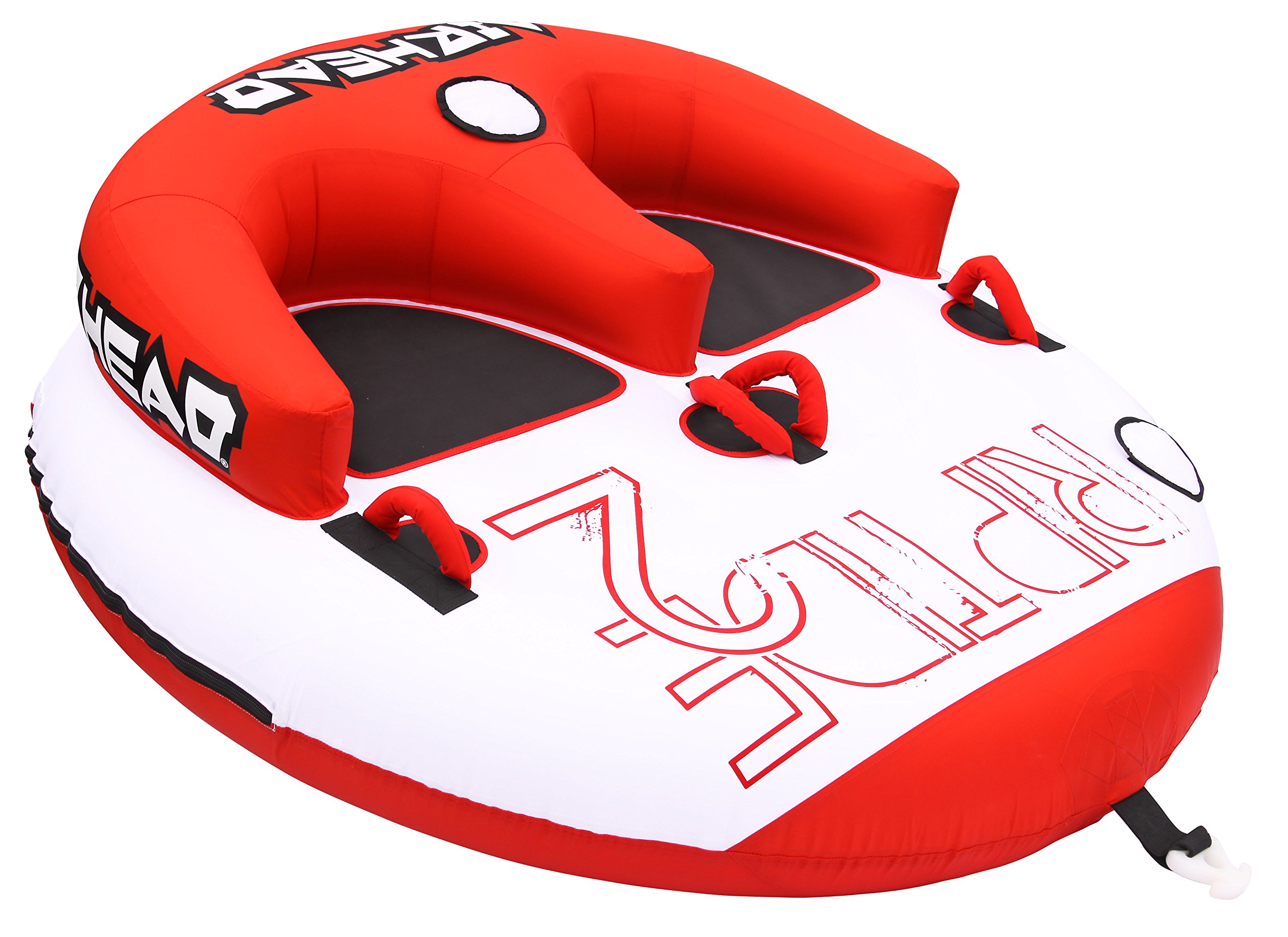 Airhead Riptide 2 Towable 1-2 Rider Tube for Boating and Water Sports, Kwik-Connect Tow and Two Patented Speed Safety Valves for Easy Inflation and Deflation