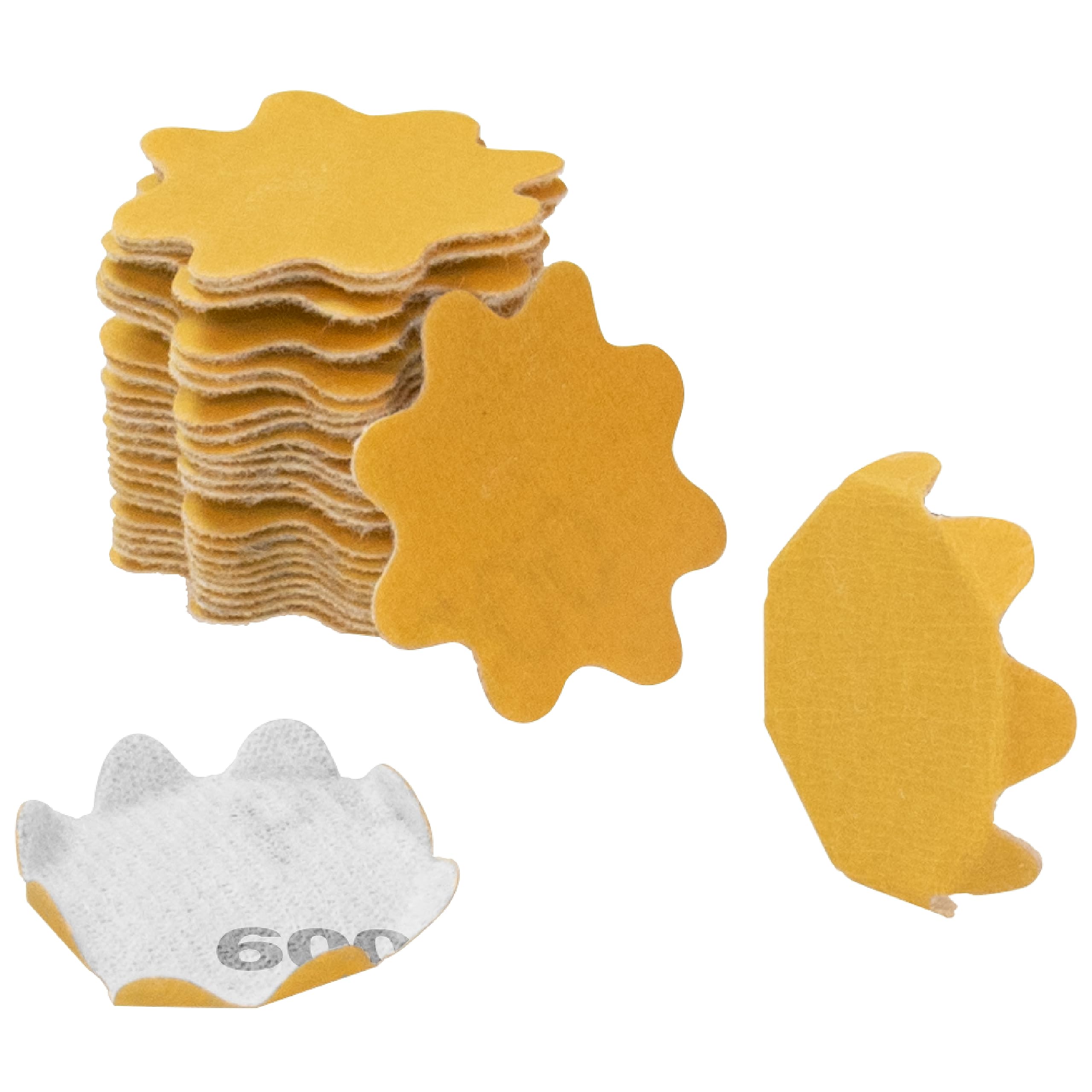 Keystone Flex Edge Gold 2 Inch Sanding Discs, Hook and Loop Wavy Sand Paper for Bowl Sanders and Drill Sanding Attachments, Prevent Shifting, Single