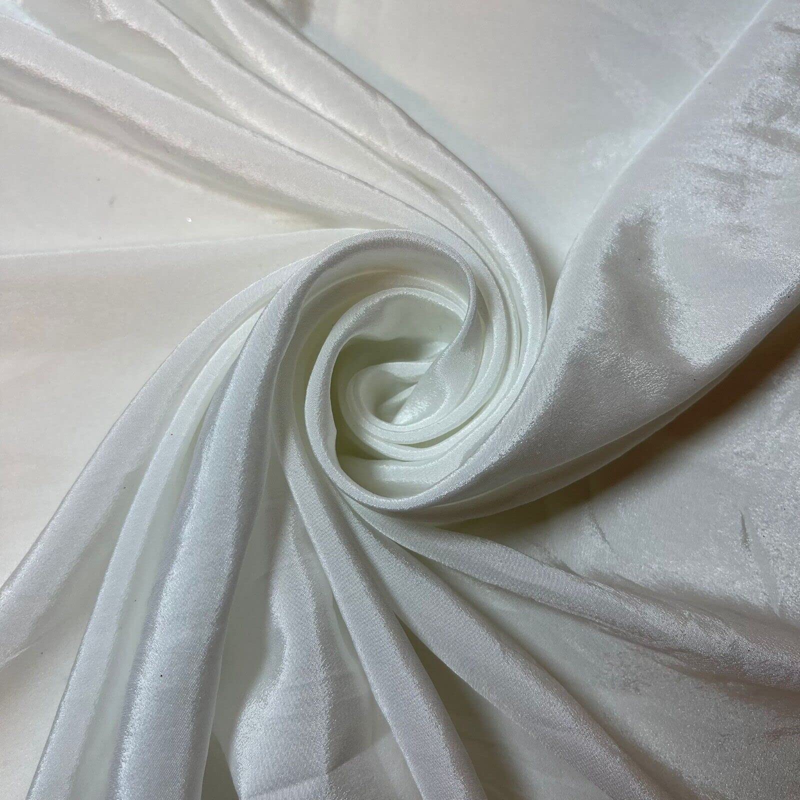 KOSHIBO Crepe 100% Polyester Soft Dress Drape Lining Fabric 44" (Pre Cut 1 Meter) (Ivory)