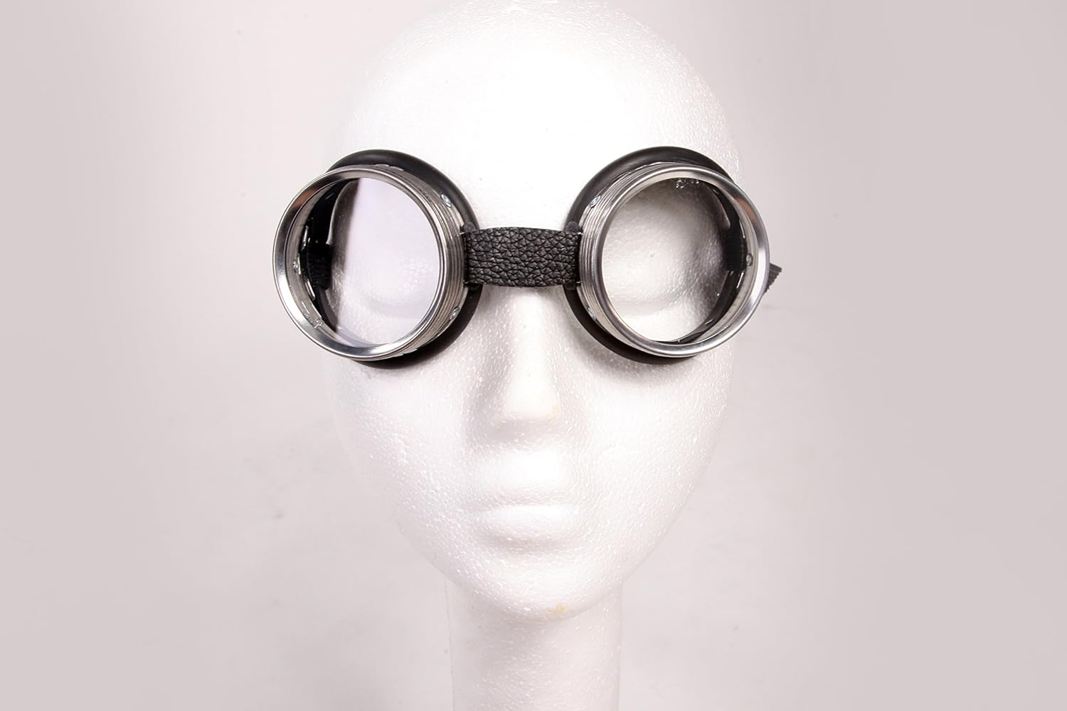 Fеаturеd Prоduсt Steampunk Metal Goggles - Clear Glass Lens with Aluminum Metal and Rubber Lining