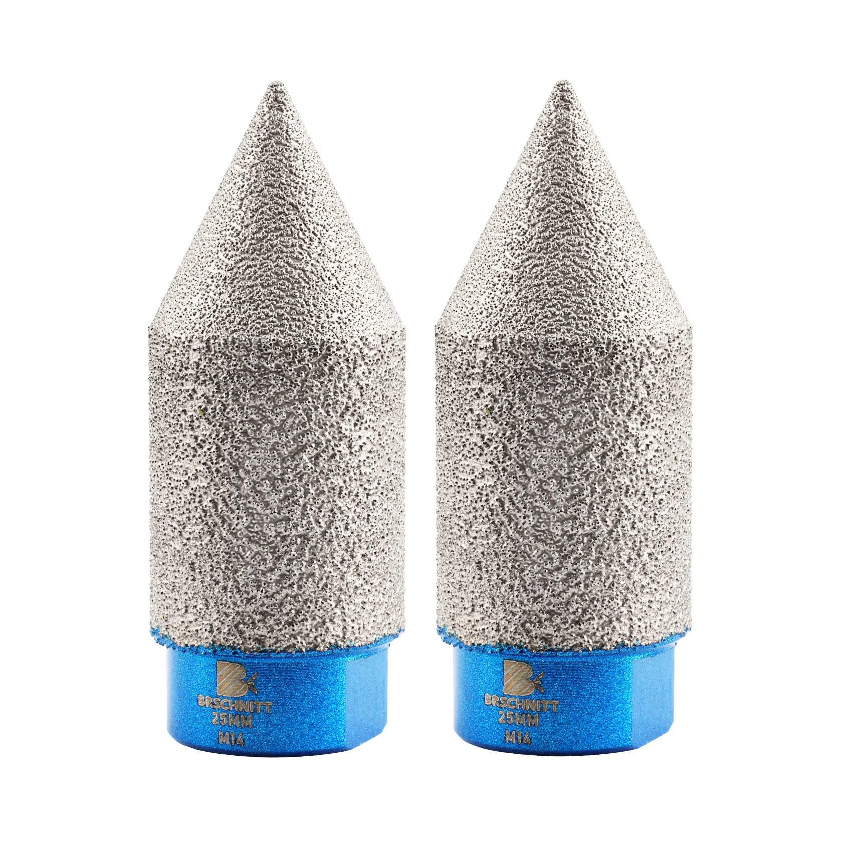 Diamond Beveling Chamfer Bit,Diamond Finger Milling Bits - BRSCHNITT2pcs (0mm-25mm) with M14 Thread for Enlarging Shaping Existing Holes of Porcelain Tile Ceramic Marble Granite Countertop — image 1