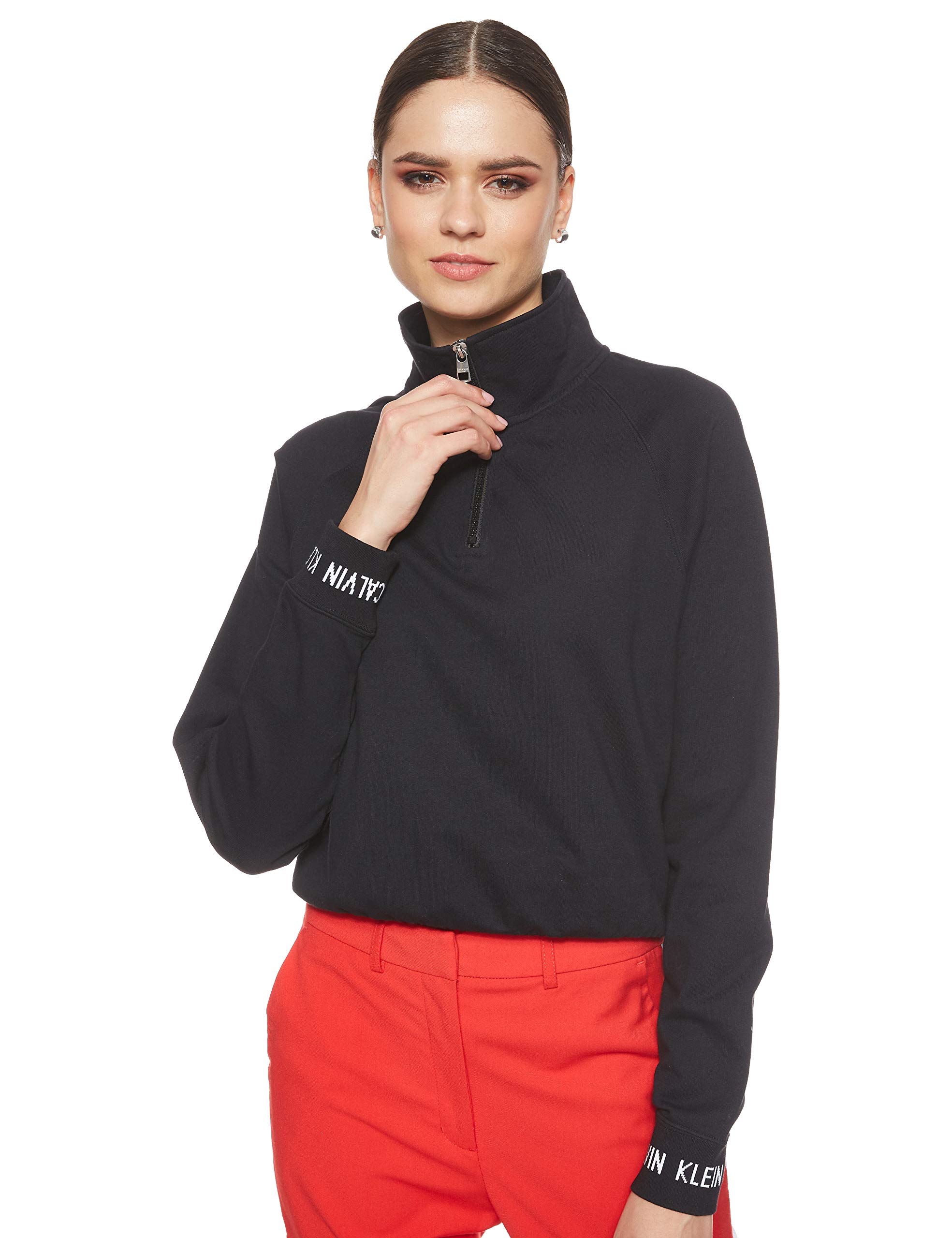 Women's Logo Tape Cropped Half Zip Sweater