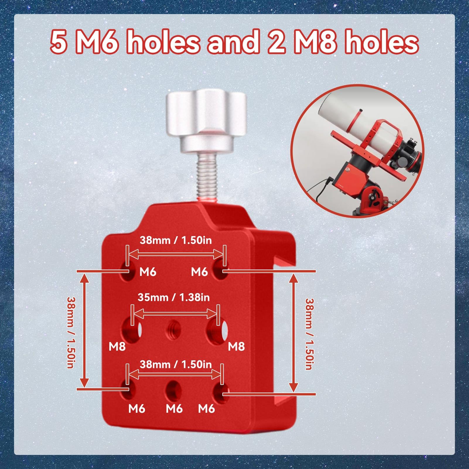 Teleskop Schwalbenschwanzklemme, Schwalbenschwanz Sattelklemme aus Aluminiumlegierung für Teleskope und Kameras Einsteckhalterung Für astronomische Teleskope, Spiegel, Linsenspiegel, Leitspiegel
