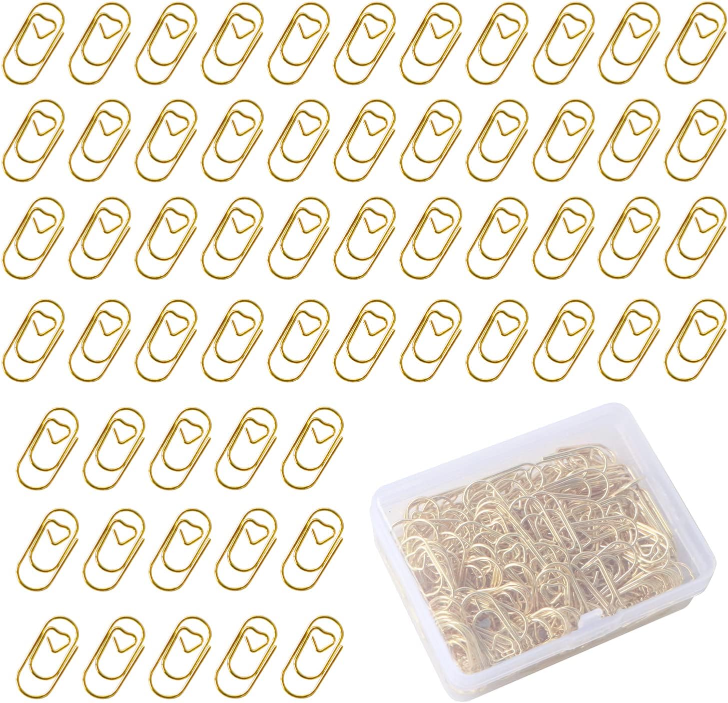 145 stuks gouden paperclips, kleine paperclips, metaal, paperclips