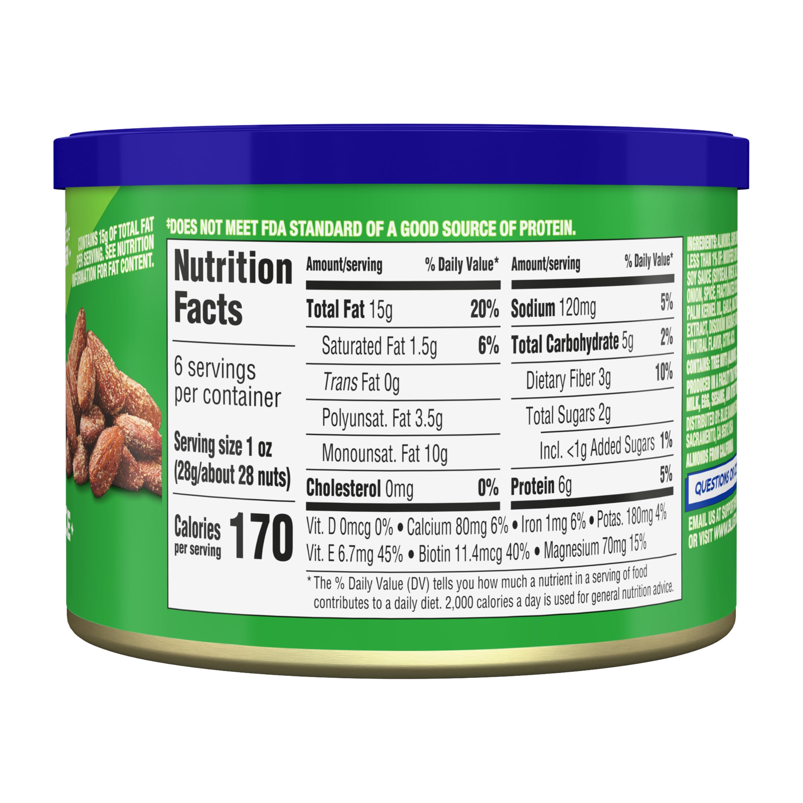 Blue Diamond Almonds, Bold Wasabi & Soy Sauce, 6 Oz