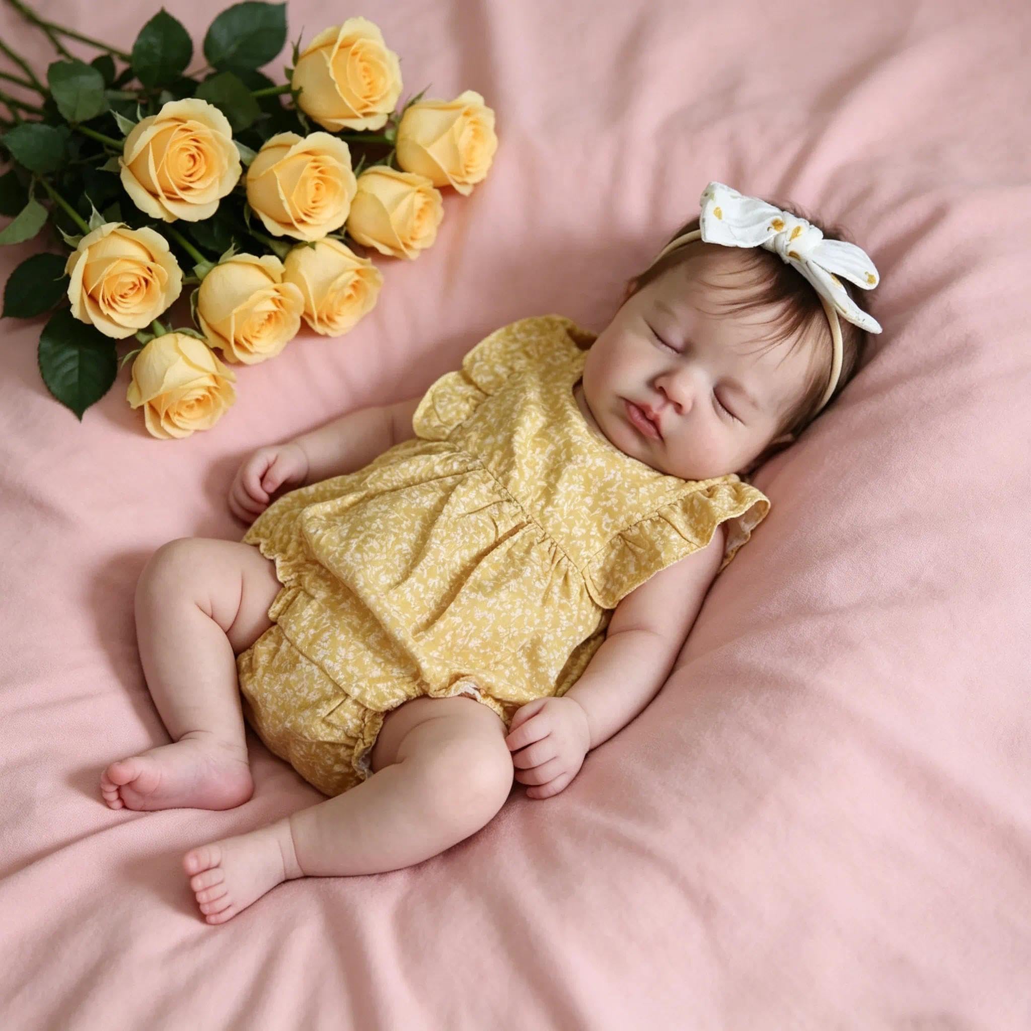 Zero pam Reborn Baby Puppen 20 Zoll Lebensechte Babypuppe Weichkörper Reborn Puppe Mit Haaren Schlafend Baby Puppen Wie Echt Puppe Ab 2 Jahre Mit Zubehör