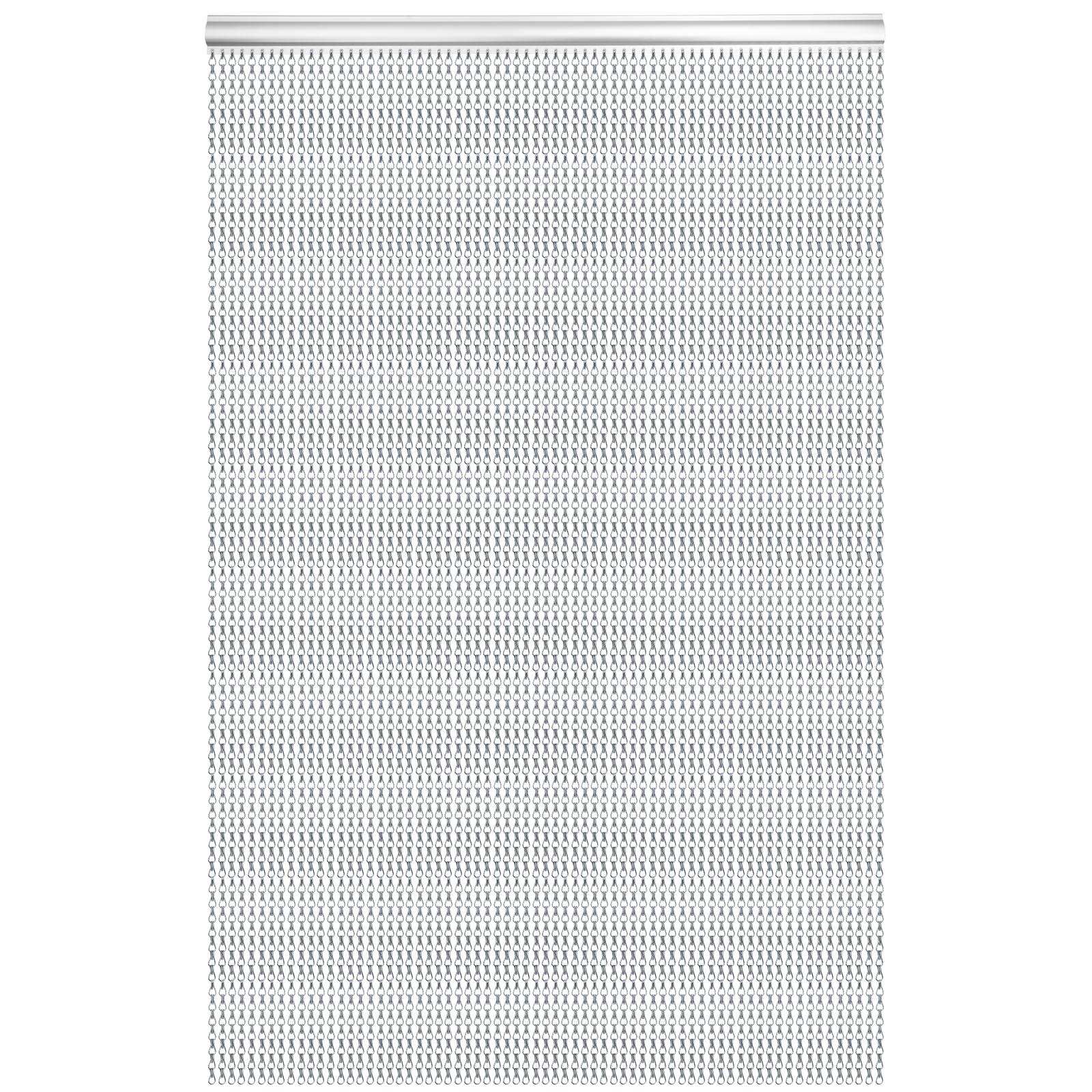 Schermi per Porte a Tendina a Catena 90 x 210 cm Tenda a Catena in Alluminio per Decorazione di Porte, Tapparelle a Prova di Insetto (Grigio)