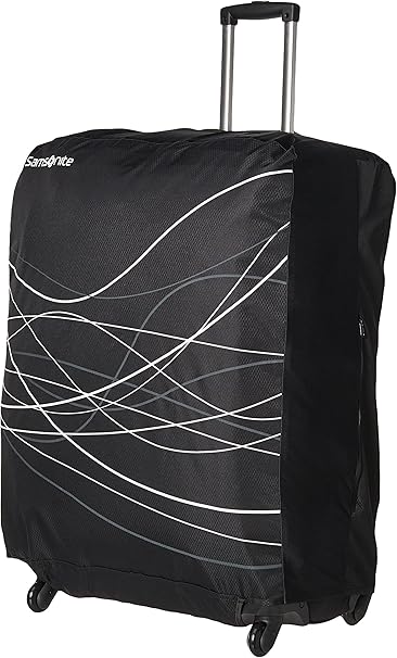review Samsonite Printed Luggage Cover, Black, Large
