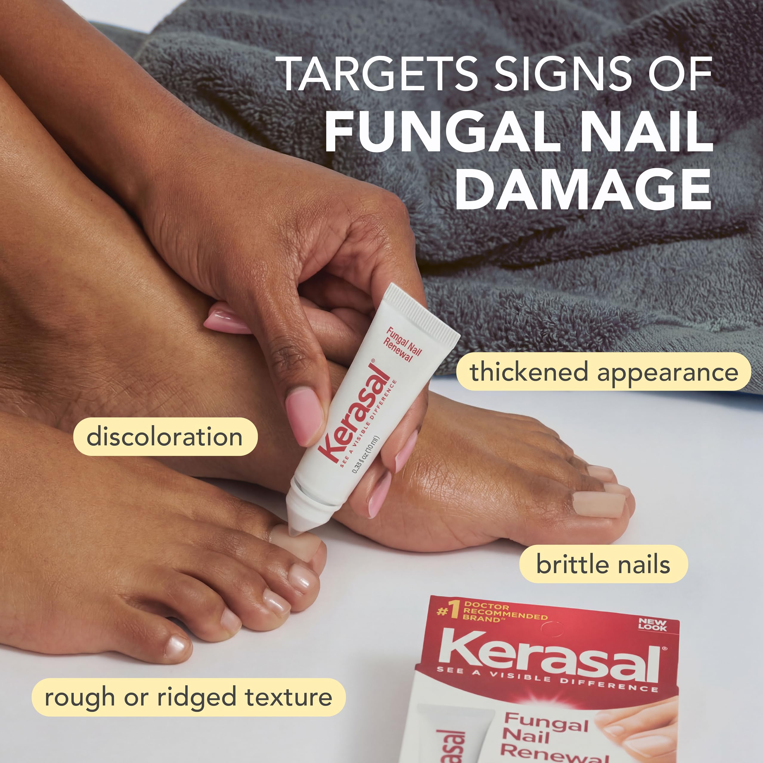 Kerasal Nail Renewal Restorative Nail Repair for Damaged Nails 0.33 oz | Restorative nail repair with Urea helps improve the appearance of damaged discolored nails with quick visible results. product thumbnail 5