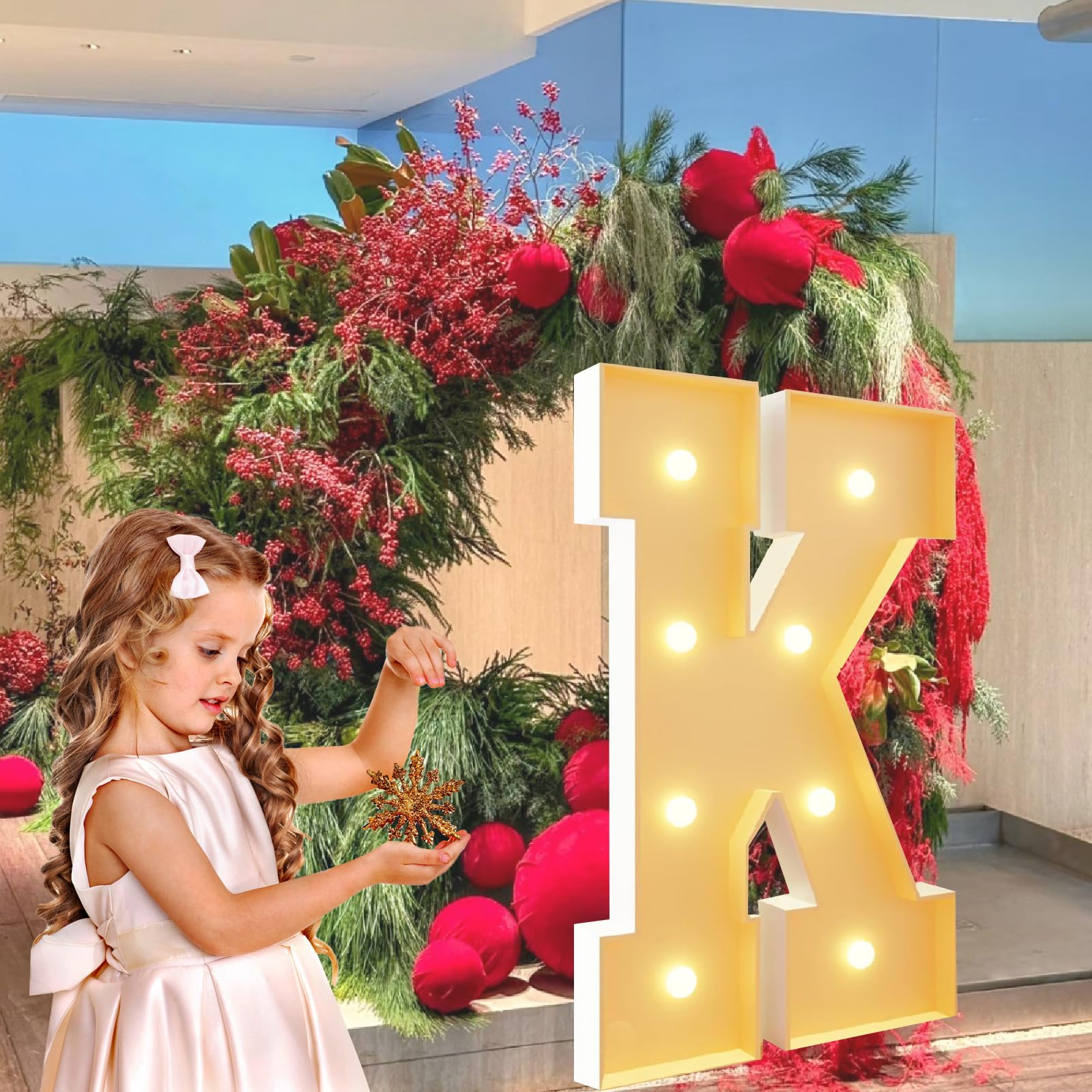 Letras de marquesina grandes iluminadas, letreros de fiesta iluminados gigantes con cadena de luces LED que funcionan con pilas para cumpleaños, aniversarios, bodas