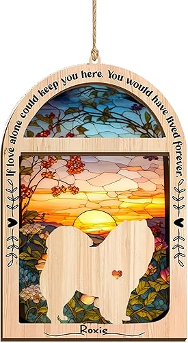 Miniatura 7 de NAZENTI Adorno de Navidad personalizado Chow Chow, atrapasoles con nombre, pérdida de mascotas, regalos para amantes de los perros, pérdida de