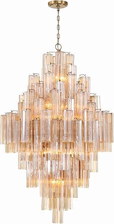 Crystorama Addis 20 Light Aged Brass Chandelier